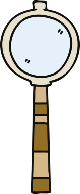 Bir insan tarafından çizilmiş garip çizgi film büyüteçleri.