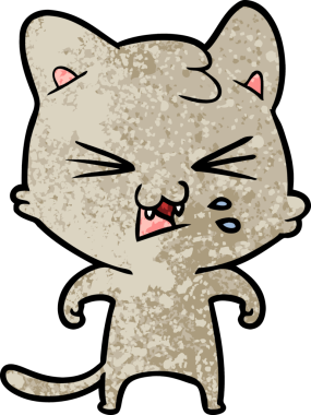 Bir insan tarafından çizilmiş kedi tıslaması.