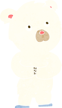 bir insan tarafından çizilmiş kutup ayısı yavrusu.