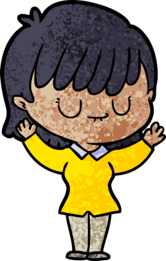 Bir insan tarafından çizilmiş karikatür kadın.