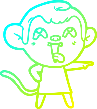 Bir insan tarafından çizilmiş aptal bir çizgi film maymunu çizimi.