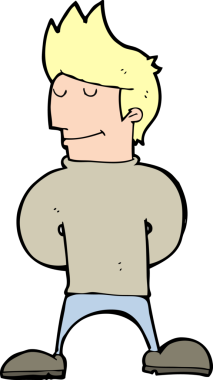 Bir insan tarafından çizilmiş mutlu bir adam.