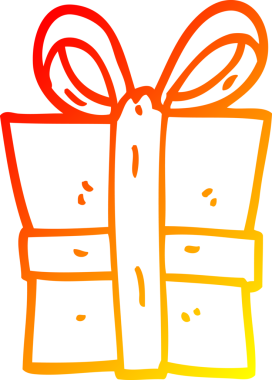 Bir insan tarafından çizilmiş bir çizgi film hediyesinin sıcak çizgi çizimi