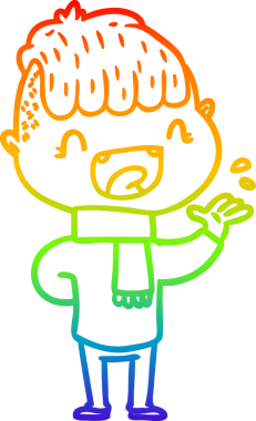 gökkuşağı gradyan çizimi bir çizgi film mutlu çocuk bir insan tarafından çizilmiş gülen