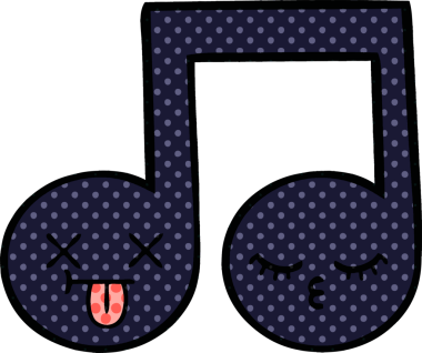 Bir insan tarafından çizilmiş bir notanın çizgi roman tarzı karikatürü