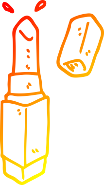 Bir insan tarafından çizilmiş bir çizgi film rujunun sıcak gradyan çizimi