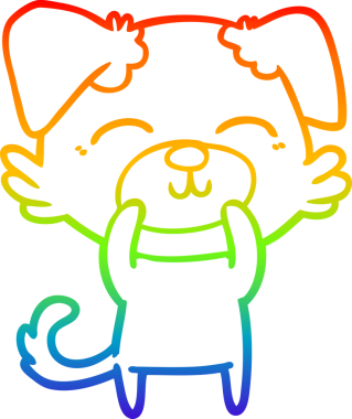 gökkuşağı gradyan çizimi bir insan tarafından çizilmiş bir çizgi köpek