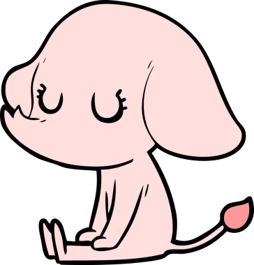 Bir insan tarafından çizilmiş şirin bir fil.