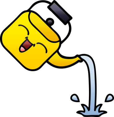 Bir insan tarafından çizilmiş gölgelenmiş çaydanlık karikatürü.