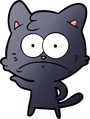 bir insan tarafından çizilmiş sinirli bir kedi.