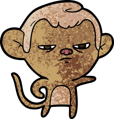 Bir insan tarafından çizilmiş çizgi maymun.