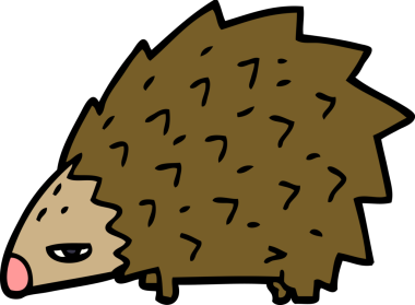 Bir insan tarafından çizilmiş kızgın kirpi karalaması.