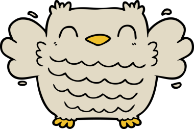 bir insan tarafından çizilmiş bir baykuş.