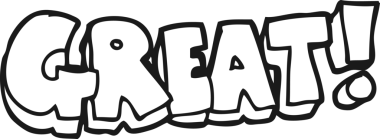 - Harika! Bir insan tarafından çizilmiş siyah beyaz çizgi film sembolü