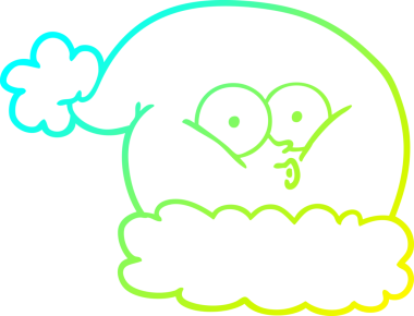 Bir insanın çizdiği Noel Baba şapkasının soğuk gradyan çizimi.