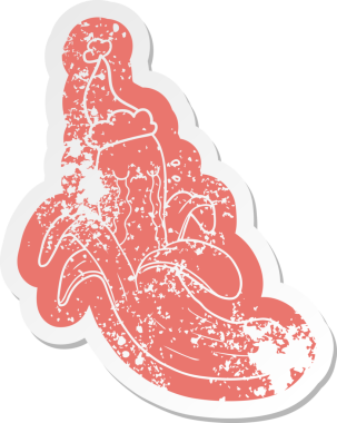 Bir insan tarafından çizilmiş Noel Baba şapkası giymiş ağlayan bir muzun hüzünlü karikatürü.