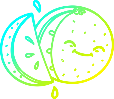 Bir insan tarafından çizilmiş dilimlenmiş bir karikatür çizimi.