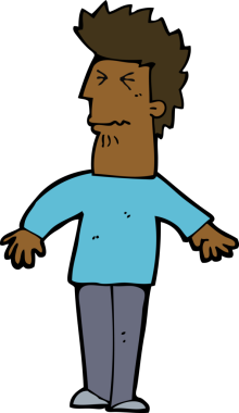 Çizgi film bir insan tarafından çizilmiş stresli adam