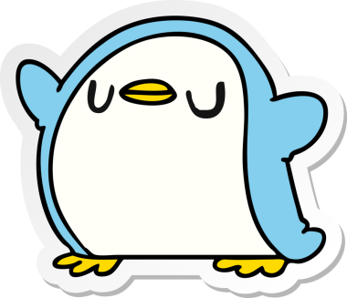 Bir insan tarafından çizilmiş sevimli bir penguen resmi.