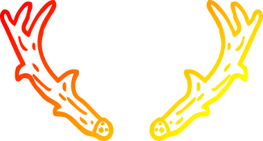 Bir insan tarafından çizilmiş karikatür boynuzları.