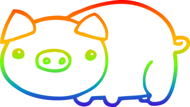 gökkuşağı gradyan çizimi bir insan tarafından çizilmiş domuz çizgi