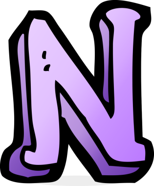 bir insan tarafından çizilmiş N harfi.