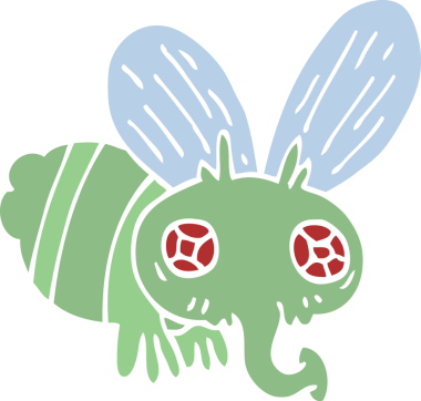 Bir insan tarafından çizilmiş bir sinek karalaması.