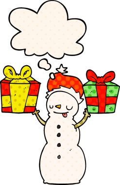 Kardan adam çizgi roman tarzında bir insan tarafından çizilmiş düşünce baloncuğuyla karşınızda.