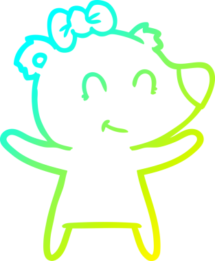 Bir insan tarafından çizilmiş bir dişi ayı çizgi filmi.