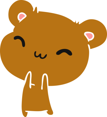 Çizim: kawaii Bir insan tarafından çizilmiş sevimli oyuncak ayı.