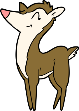 Bir insan tarafından çizilmiş karikatür geyiği