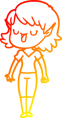 Bir insan tarafından çizilmiş çizgi film karakteri bir elf kızı çizimi