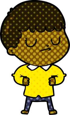 Bir insan tarafından çizilmiş huysuz çocuk çizgi filmi.