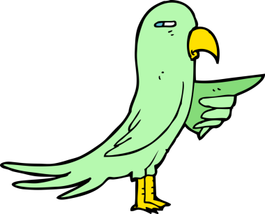 Bir insan tarafından çizilmiş papağan.