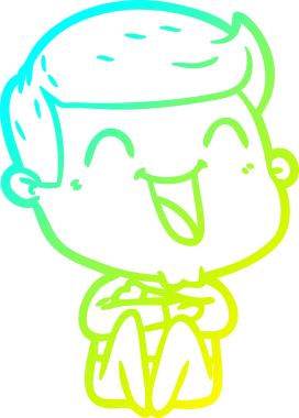 Bir insan tarafından çizilmiş bir çizgi film karakterinin soğuk çizgi çizimi.