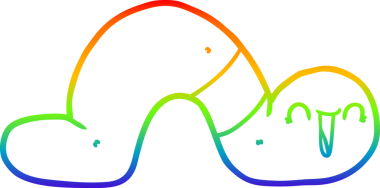 gökkuşağı gradyan çizgi çizimi bir insan tarafından çizilmiş bir solucan