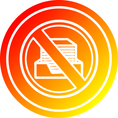 Bir insan tarafından çizilmiş sıcak gradyan bitişi olan kağıtsız dairesel simge