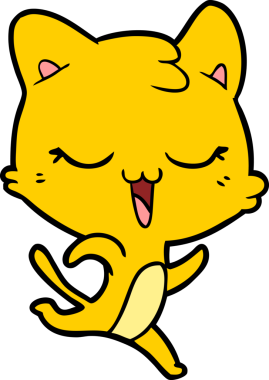 Bir insan tarafından çizilmiş çizgi film kedisi.