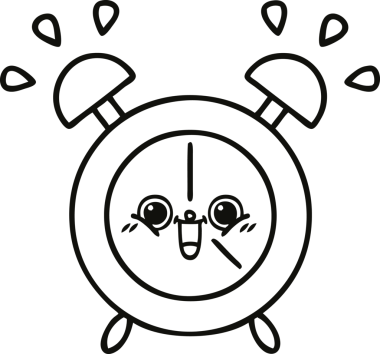 Bir insan tarafından çizilmiş bir alarm saati çizimi