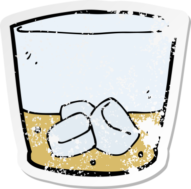 Bir insan tarafından çizilmiş viski karikatürünün gerilimli yapıştırması.