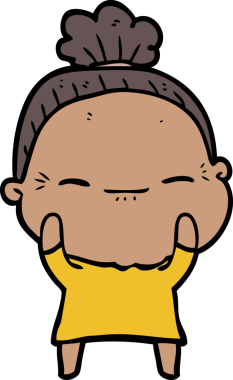 Bir insan tarafından çizilmiş barışçıl yaşlı bir kadın.