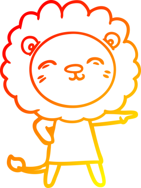 Bir insan tarafından çizilmiş karikatür aslanının sıcak çizgi çizimi