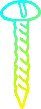 Bir insan tarafından çizilmiş metal bir vidanın soğuk eğim çizgisi.