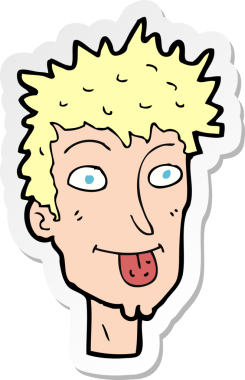 Bir insan tarafından çizilmiş bir çizgi film karakterinin çıkartması.