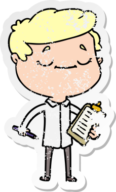 Bir insan tarafından çizilmiş barışçıl bir adamın sıkıntılı çıkartması.