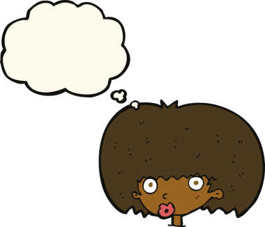 Bir insan tarafından çizilmiş düşünce balonlu bir karikatür.