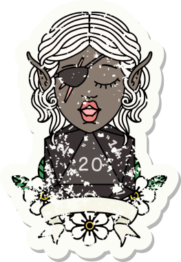 Retro Dövme Tarzı Bir insan tarafından çizilmiş doğal yirmilik zarlı düzenbaz karakter