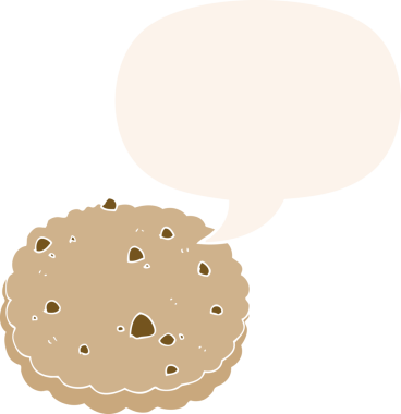 bir insan tarafından çizilmiş eski usul konuşma baloncuklu çizgi film bisküvisi