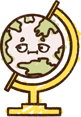 Bir insan tarafından çizilen Dünya Tebeşiri