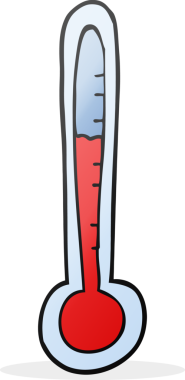Bir insan tarafından çizilmiş serbest çizgi film sıcaklık göstergesi